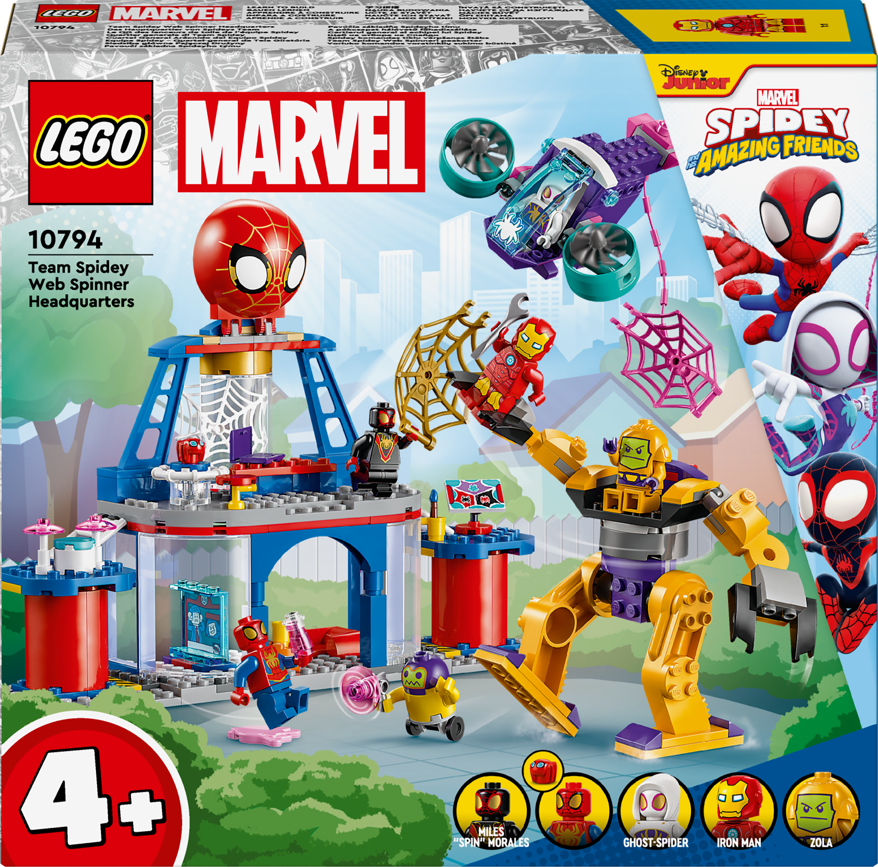 LEGO 10794 Team Spidey Web Spinner Headquarters Building Set for Unisex 4+ Marvel Superhero Creative Construction Toy