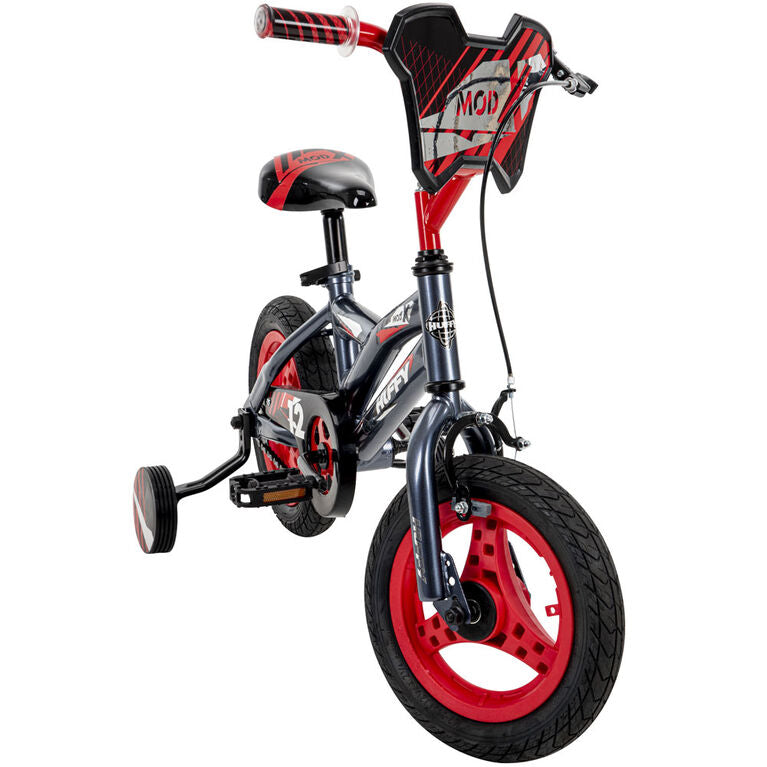 Huffy Mod X Bike 12 Inch R Exclusive for Kids Ages 3-5, Single-Speed Bicycle with Training Wheels, Steel Frame, Front Handbrake and Rear Coaster Brake, Bikes