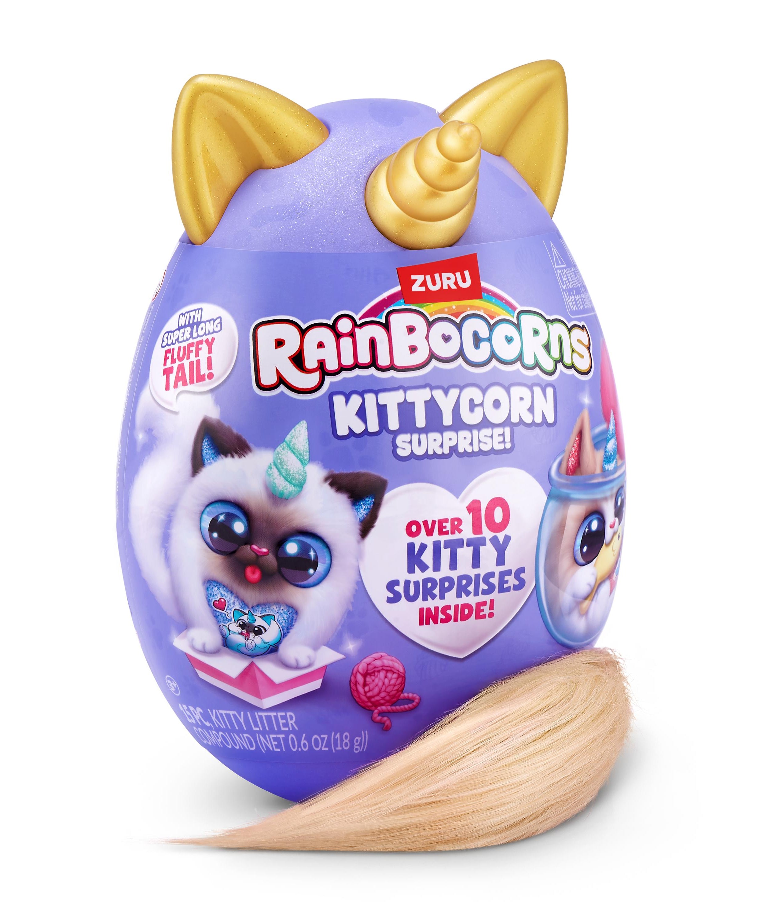 Rainbocorns Kittycorn Surprise S9 Collectible Plush Toy Set, 10+ Magical Surprises, Soft Plush Kittens with Fluffy Tails, Interactive Play for Girls Age 3+