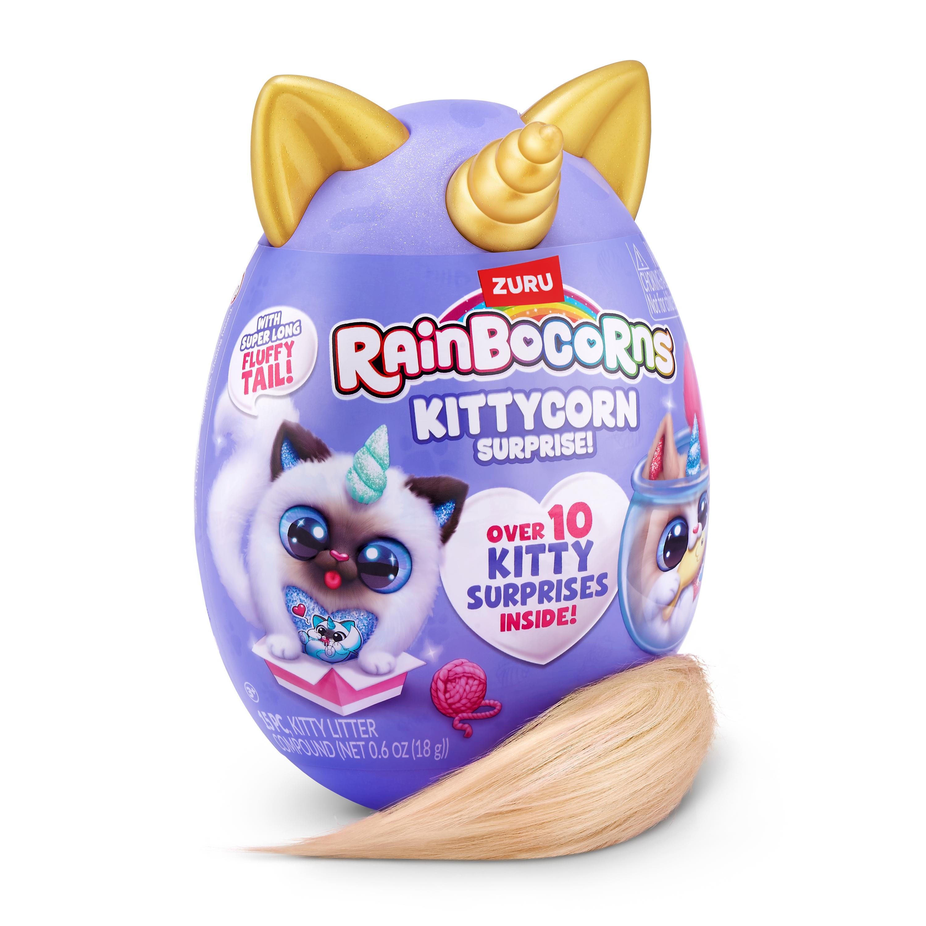 Rainbocorns Kittycorn Surprise S9 Collectible Plush Toy Set, 10+ Magical Surprises, Soft Plush Kittens with Fluffy Tails, Interactive Play for Girls Age 3+