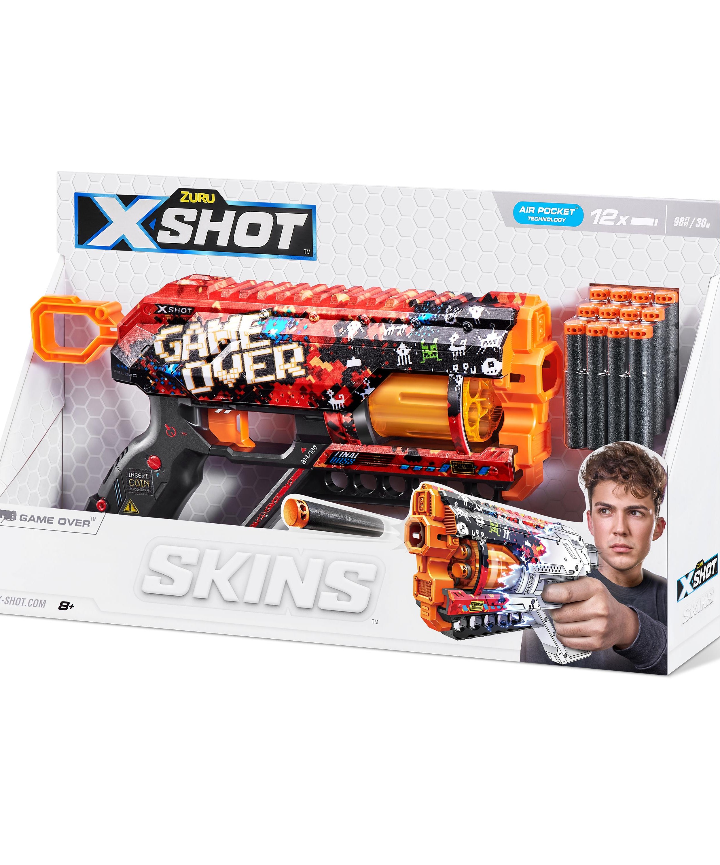 X Shot Skins Griefer 12 Darts Blaster, Foam Dart Toy Gun for Boys, Age 8+