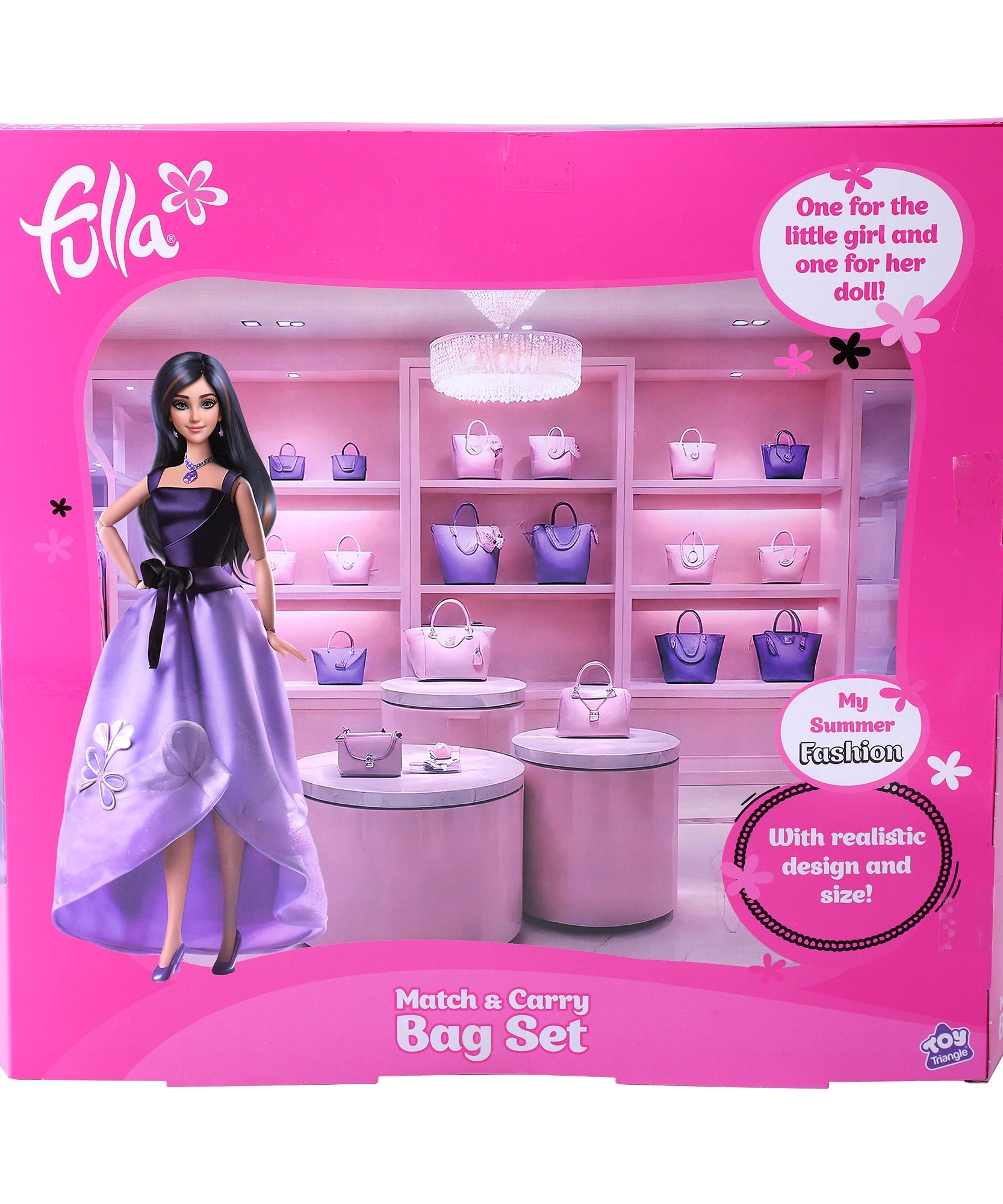 Fulla Doll with Carry Bag Set, Travel Play Doll Set with Matching Bags, Pretend Play Toy for Girls Ages 3 and Up