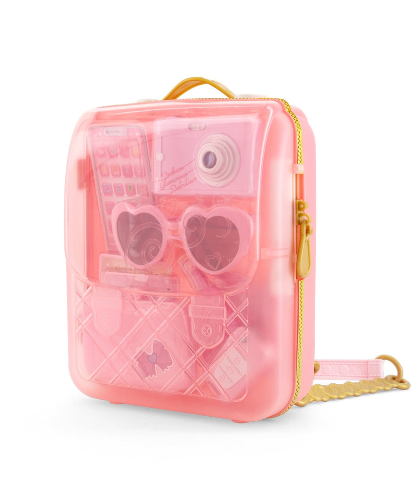 Fulla Beauty Fashion Backpack Playset for Girls Ages 3+ with Light-Up Camera & Phone, Makeup Accessories, and Pretend Play Items