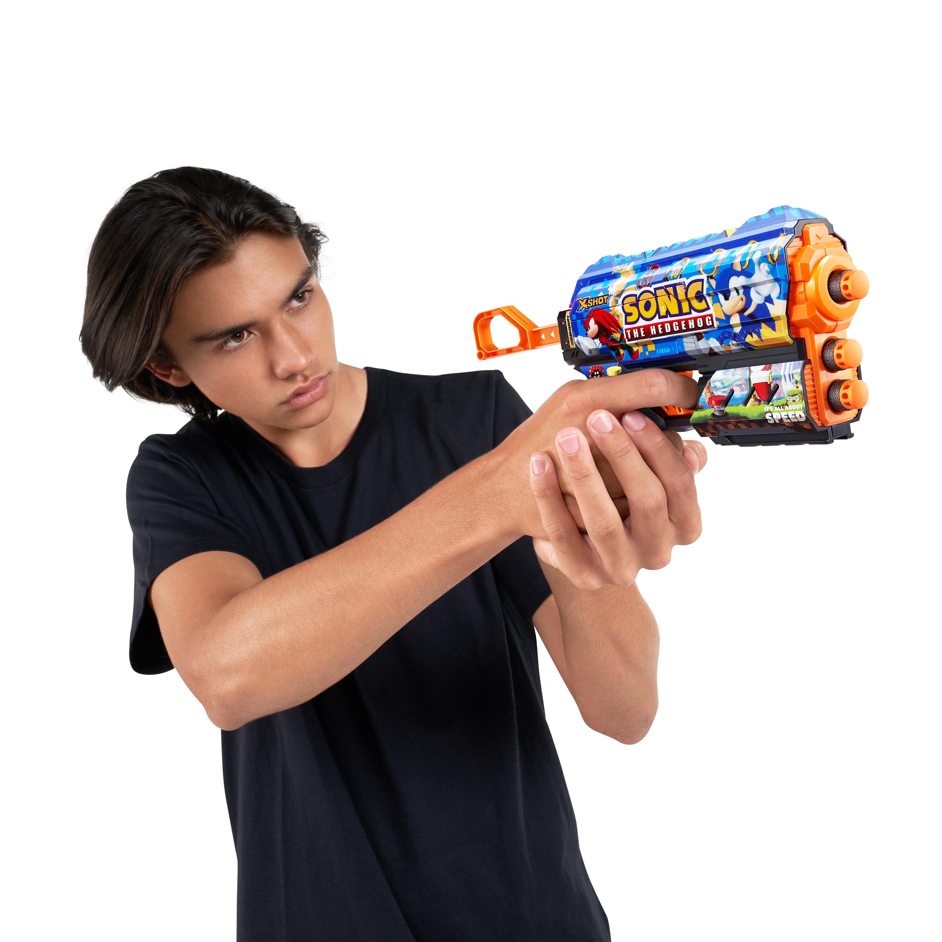 XSHOT Skins Flux Sonic (S1) Blaster, 8 Dart Capacity Toy Gun with Air Pocket Technology, Recoil Action, Long-Range Outdoor Blaster for Kids Ages 8+