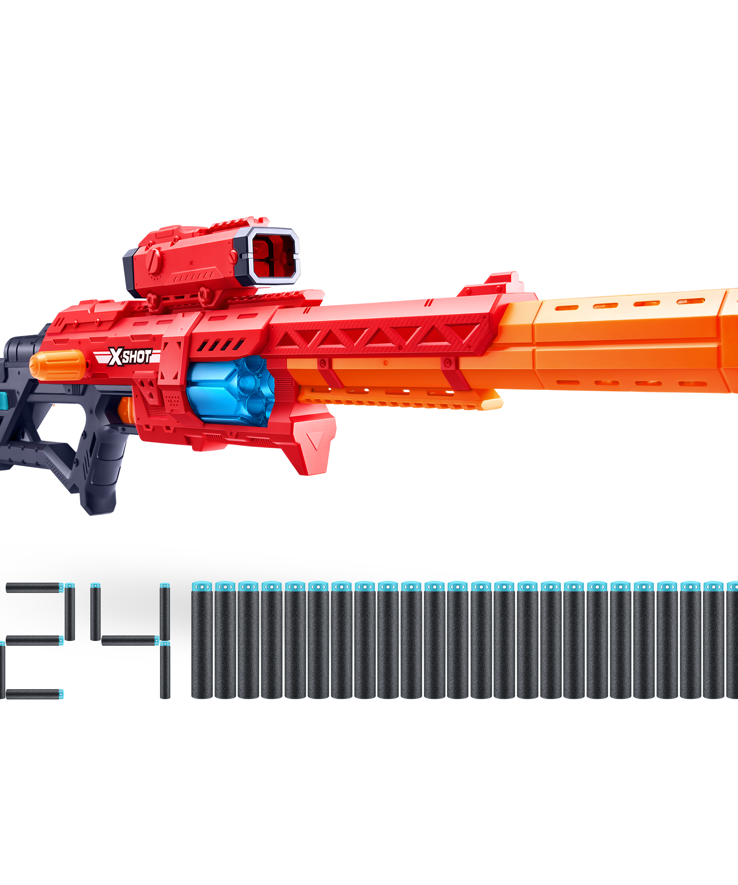 X-Shot Excel Ranger X8 Foam Blaster for Boys & Girls Ages 8+, 24 Darts, Rotating Barrel, Air Pocket Technology, Outdoor Action Toy