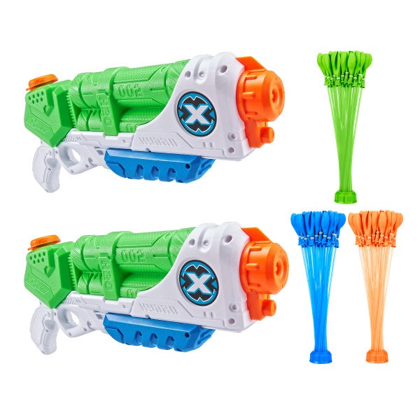 X-Shot Water BOB Mega Water Warfare Set, 2 Typhoon Thunder Blasters + 100 Self-Sealing Water Balloons, Age 5+