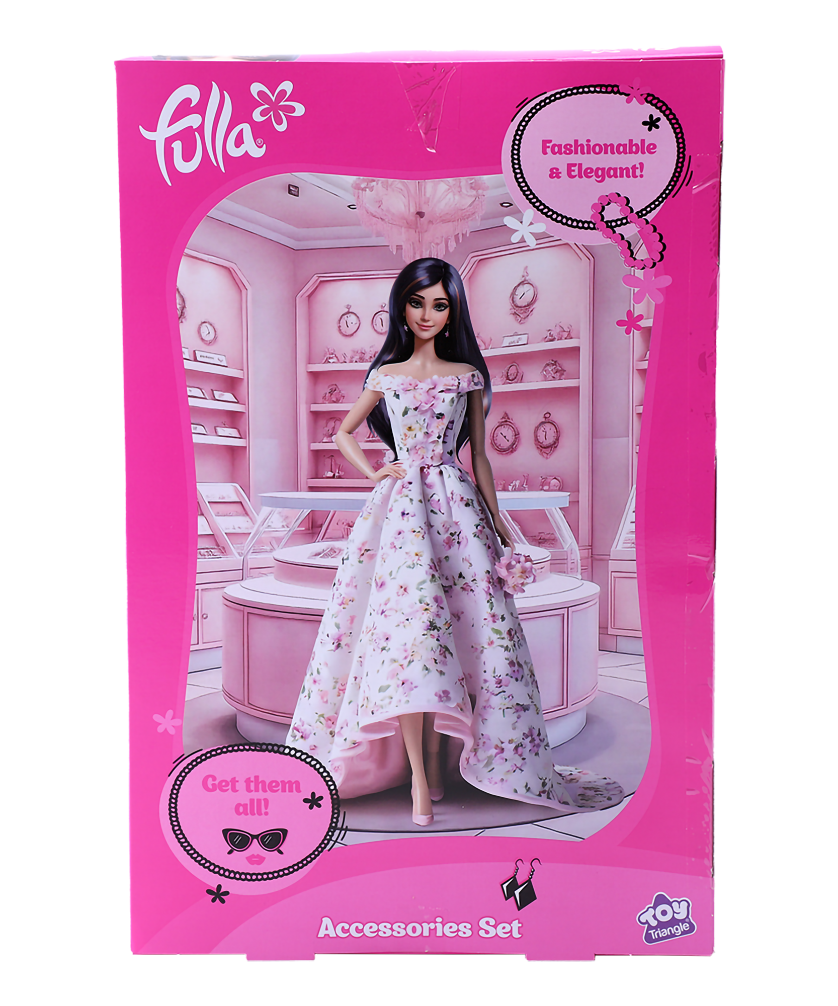 Fulla Fashion Doll with Dress-Up Accessories, Handbag, Shoes, Crown, Hair Tools & Necklace for Creative Styling Play, Ages 3+