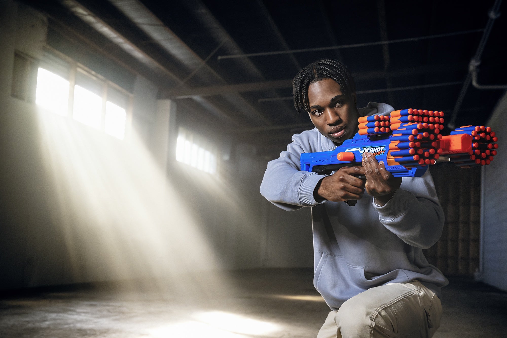 XShot Insanity Double Berzerko Blaster Pack, 8-Shot Dart Gun with 96 Foam Darts, Modular Storage, Rapid-Fire Toy Blaster for Kids Outdoor Action, Pack of 2