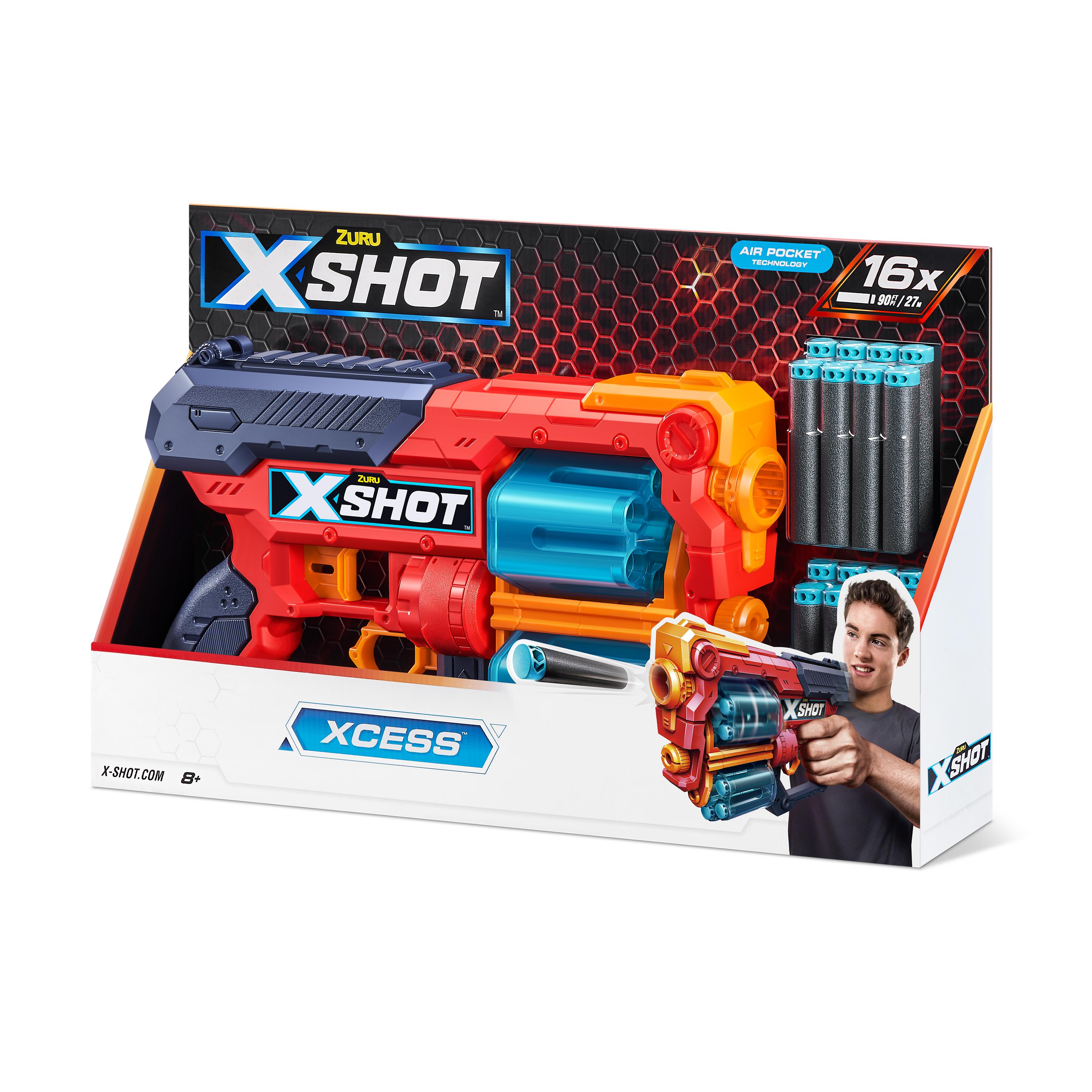 X Shot Excel Xcess TK 12 16 Darts Blaster, Twin Barrel Foam Gun Toy for Boys, Age 8+