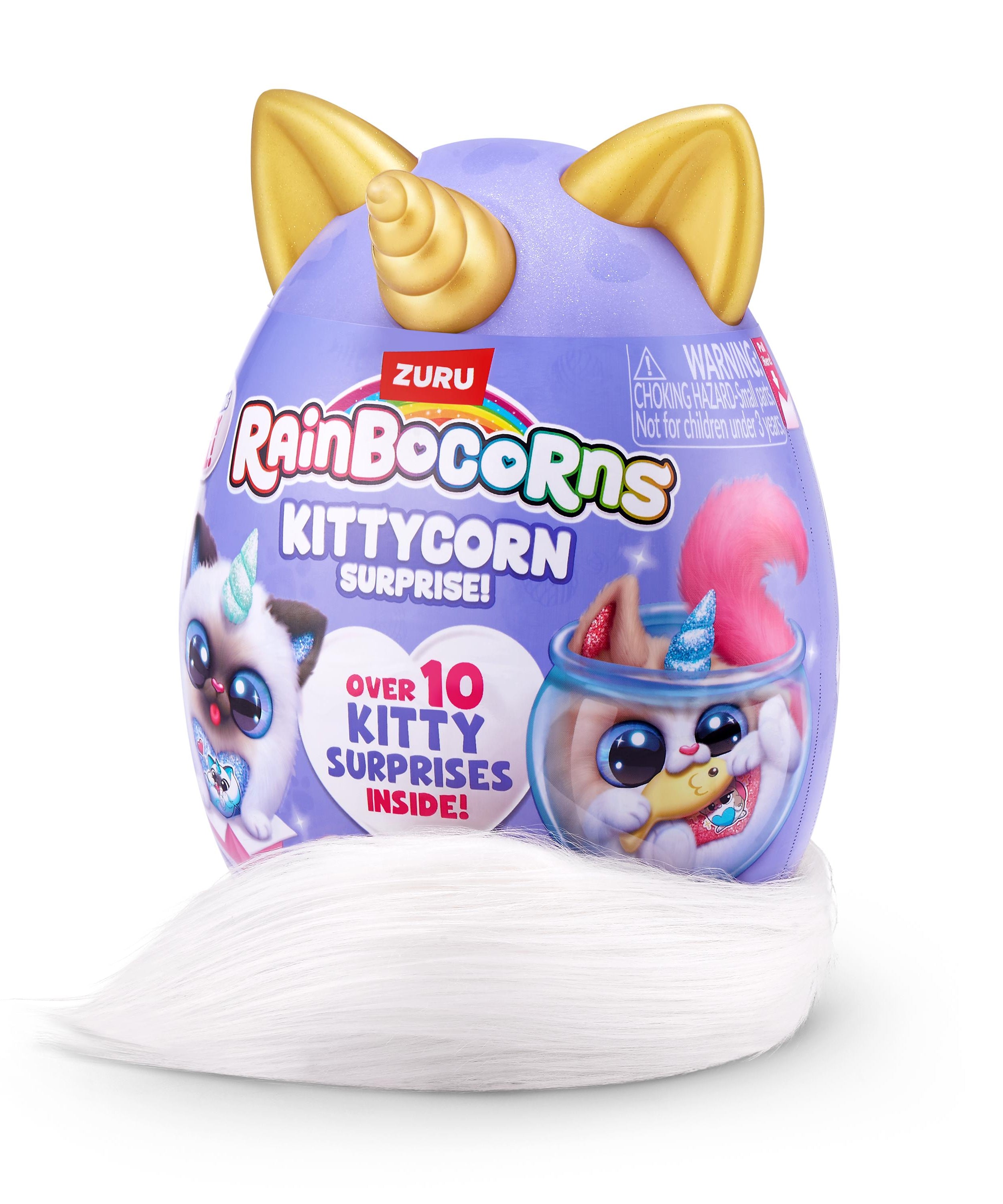 Rainbocorns Kittycorn Surprise S9 Collectible Plush Toy Set, 10+ Magical Surprises, Soft Plush Kittens with Fluffy Tails, Interactive Play for Girls Age 3+