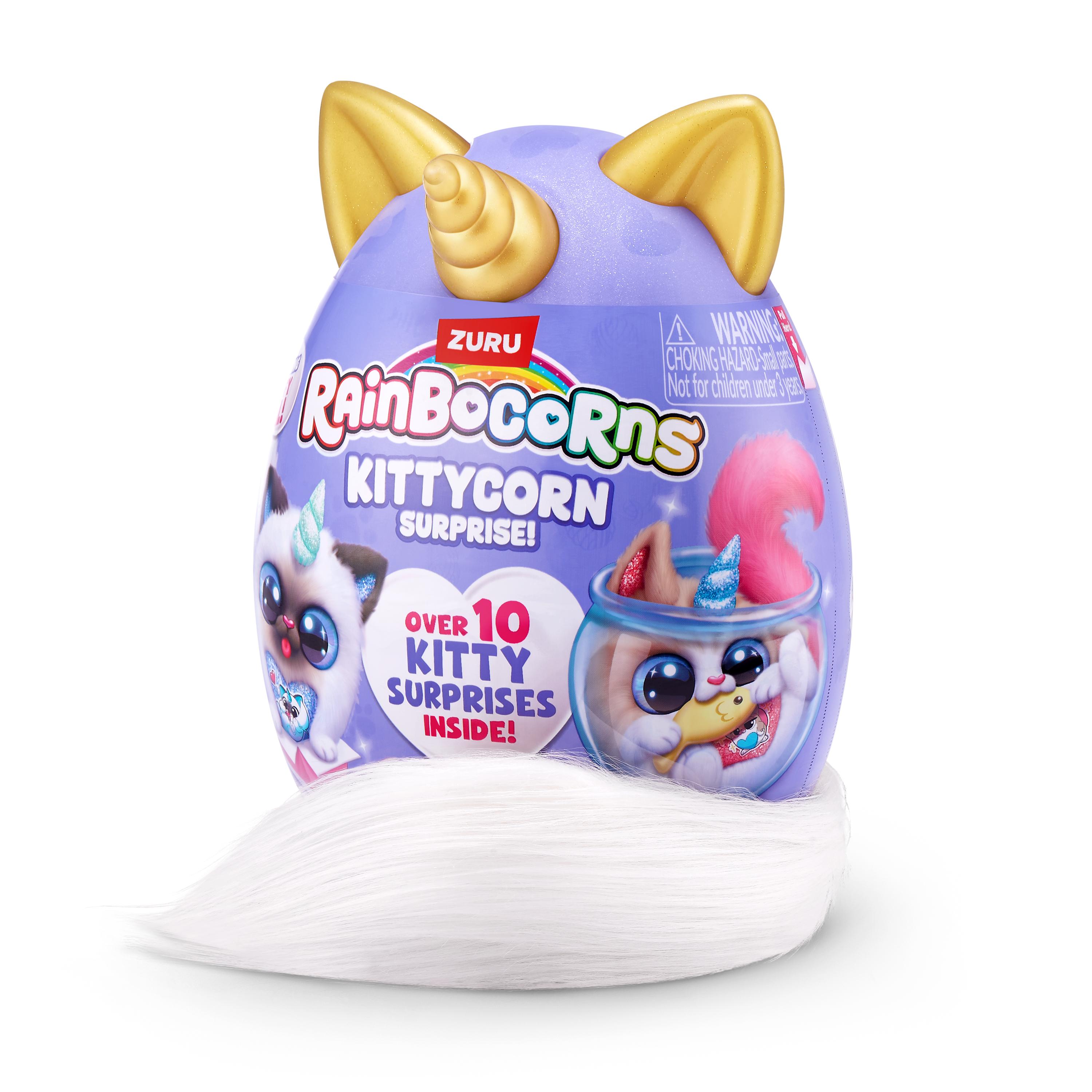 Rainbocorns Kittycorn Surprise S9 Collectible Plush Toy Set, 10+ Magical Surprises, Soft Plush Kittens with Fluffy Tails, Interactive Play for Girls Age 3+