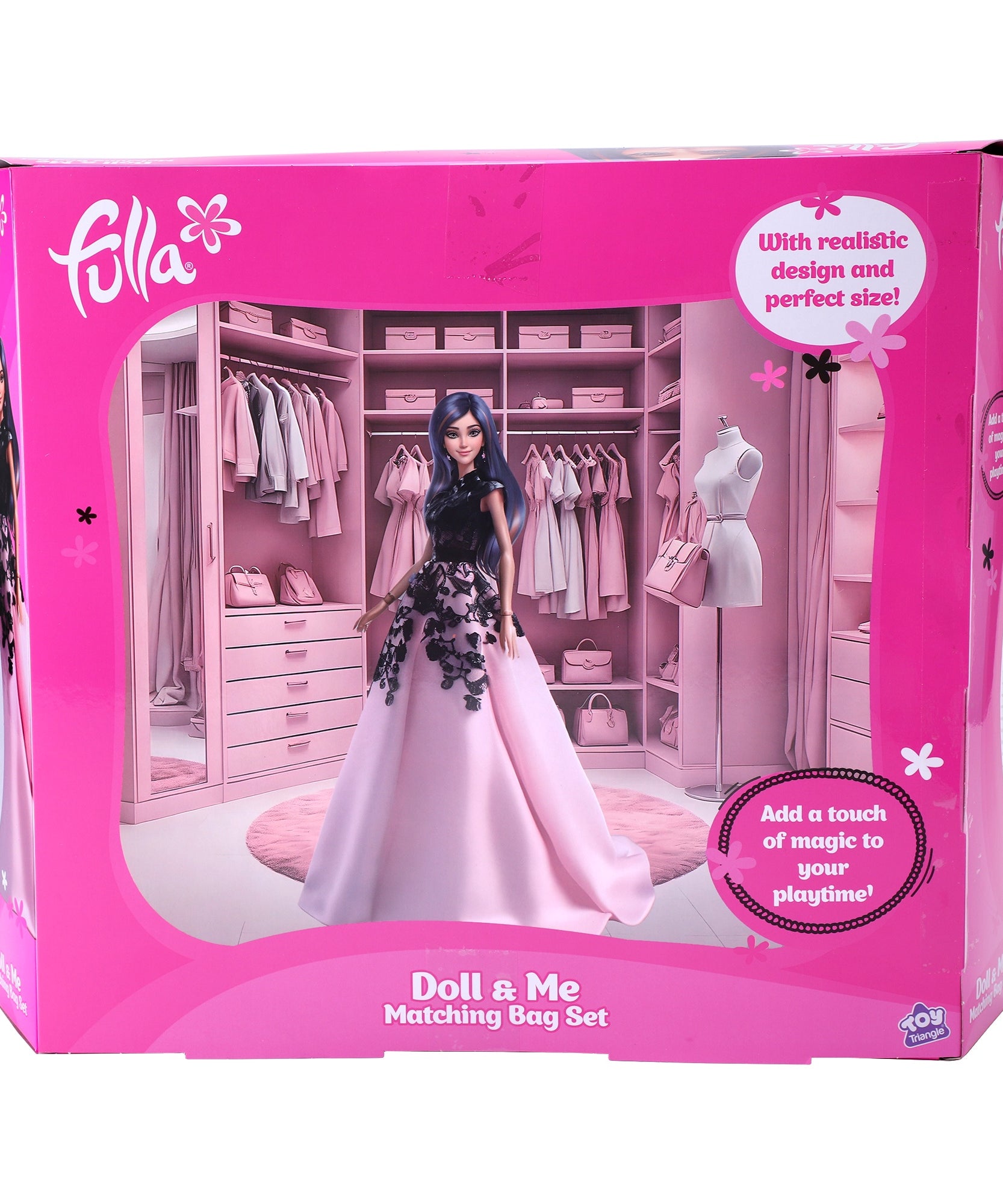 Fulla Doll and Me Matching Bag Set, Fashion Doll Playset with Mini and Large Bags, Pretend Travel Toy for Girls Ages 3 and Up