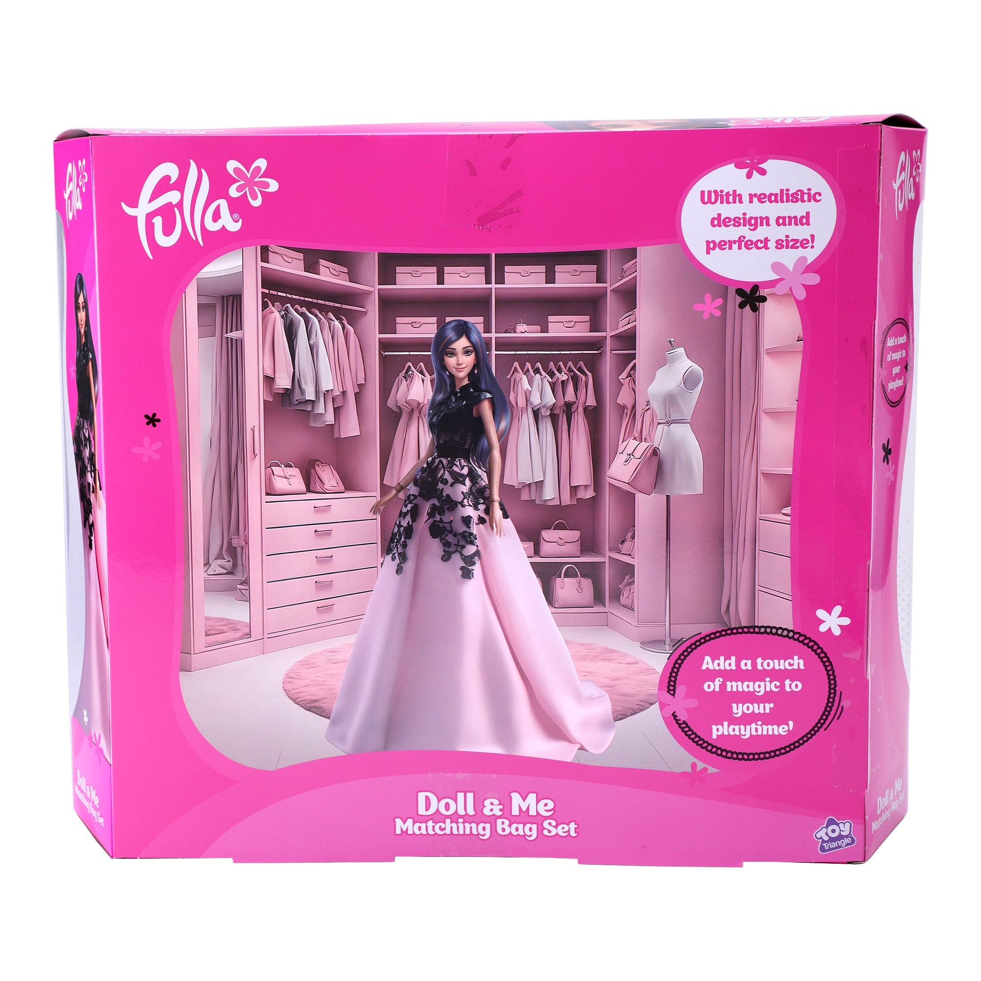 Fulla Doll and Me Matching Bag Set, Fashion Doll Playset with Mini and Large Bags, Pretend Travel Toy for Girls Ages 3 and Up