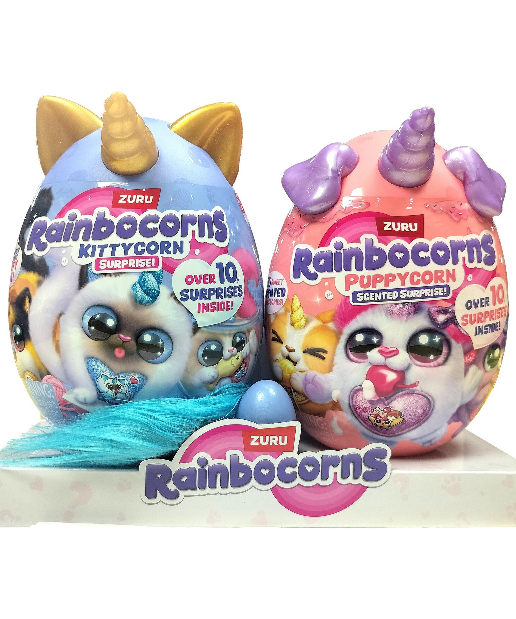 Rainbocorns Combo Kittycorn & Puppycorn Surprise Plush for Girls Ages 3+, Scented Accessories, Slime & Stickers, Collectible 2-Pack Toy Gift