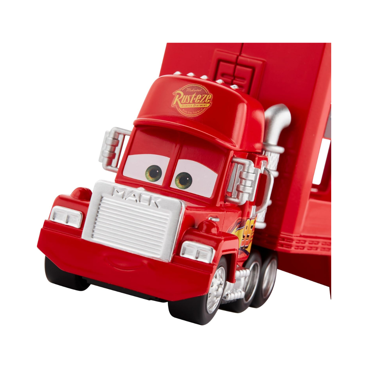 Mattel Disney Pixar Cars Mack Mini Racers Hauler with 1 Mini Die-Cast Car, Toy Transporter Holds 18 Minis, Ages 3+