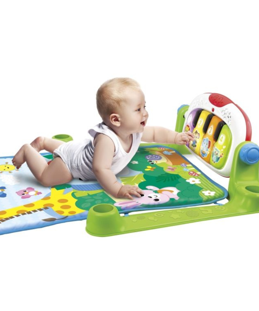 Winfun Jungle Pals Kick ’N Play Musical Gym Interactive Playset Baby Activity Gym with Light-Up Piano & Hanging Toys Newborn+