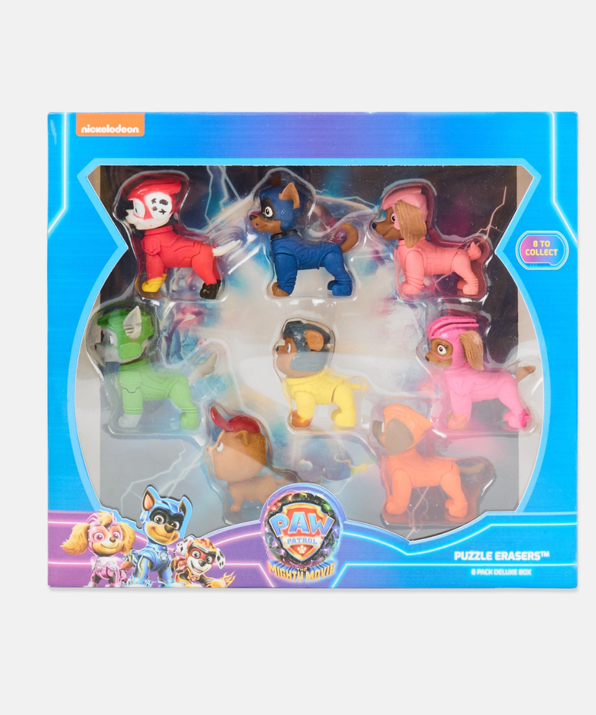 Paw Patrol The Mighty Movie 3D Puzzle Erasers, Surprise Collectible Figures for Kids, 1pk / 3pk / 8pk, PAW Patrol Pup Toys for Boys & Girls, School, Travel, Party Favors
