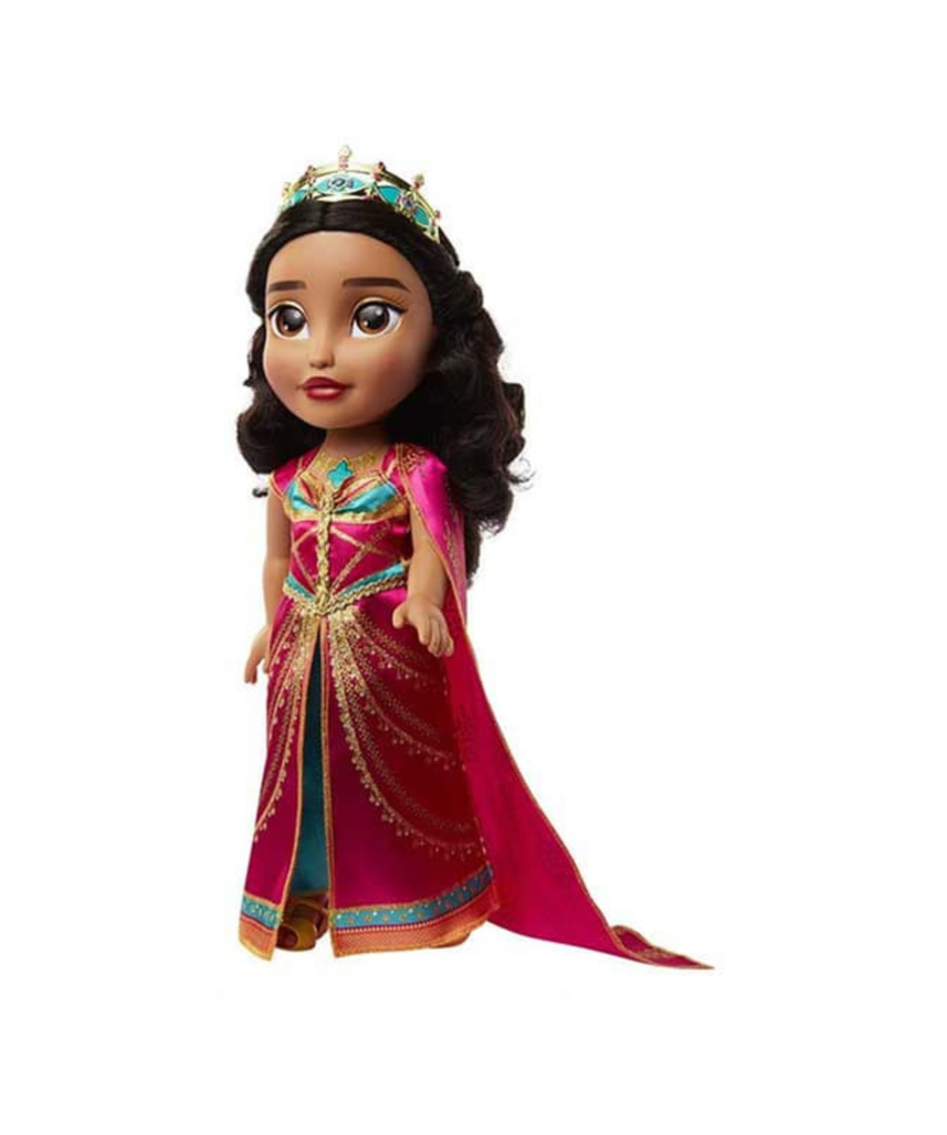 Disney Aladdin Musical Doll Jasmine, JAKKS Pacific, 14 Inch Princess Doll with Music Elegant Dress and Sparkling Crown, Requires 2 AAA Batteries, Girls Birthday Gift, Model 86131