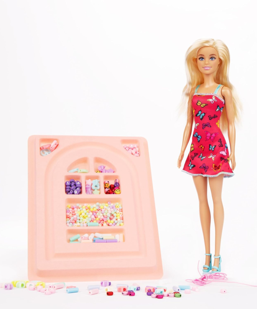 Barbie Myo Bead With Doll, Creative Bead Craft Doll Set, Butterfly Theme, Cotton Material, No Assembly Required, No Batteries Needed, Model BRB23-2447-SI
