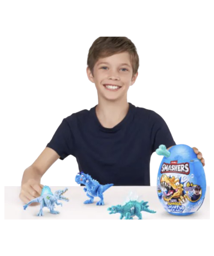 Smashers Dino Jurassic Light Up Ice Age Dinosaur Egg Toy with Glowing Dino Parts Surprise Build Slime and Collectibles for Kids Boys and Girls Ages 5+