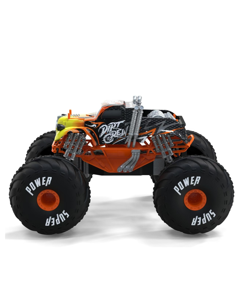 Crazy Wheels 2.4GHz RC Monster Truck 1:10 Scale 4WD High Speed Remote Control Car with Big Wheels, Full Function Hobby RC Car, Assorted Color, Ages 3+