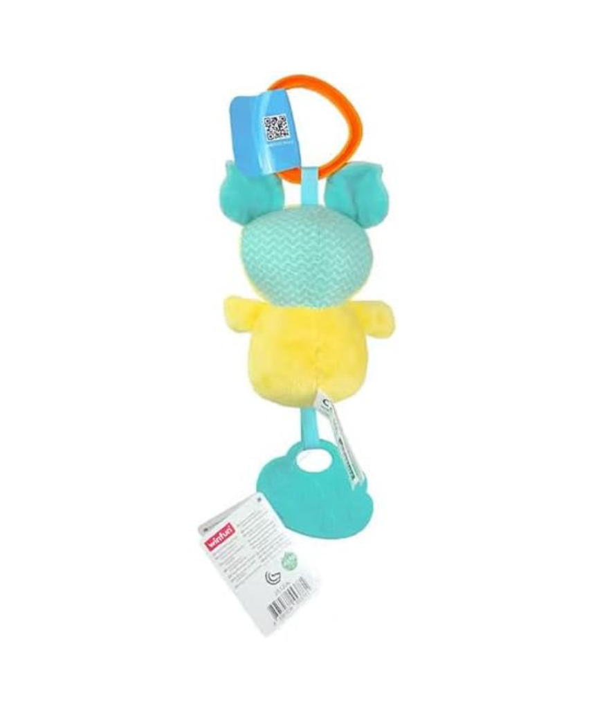 Winfun Chime and Teething Lil’ Puppy Baby Toy, Soft Hanging Rattle and Teether for Crib Stroller Car Seat, Soothes Teething and Encourages Sensory Development, 0+ Months