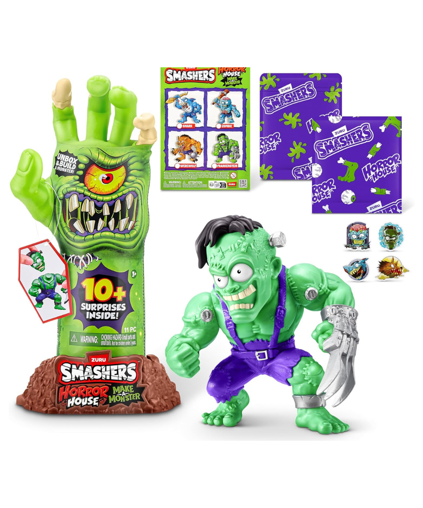 Smashers Horror House Dissect Skeleton Hand Playset with 10 Plus Surprises Slime Monster Parts Build and Create Mix and Match Creatures Collectible Toys for Kids Ages 18 Months+