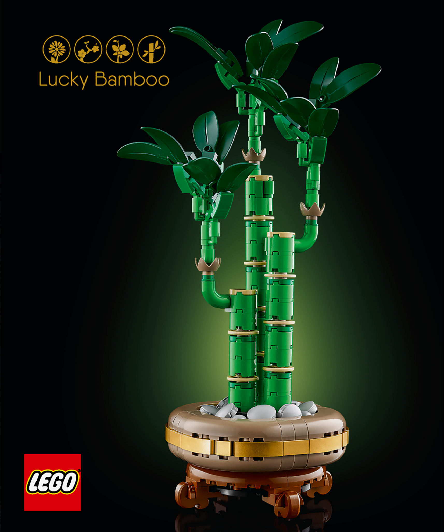 LEGO 10344 Lucky Bamboo Building Set for Unisex 18+ Botanical Display Model Creative Home Decor Construction Gift for Relaxation