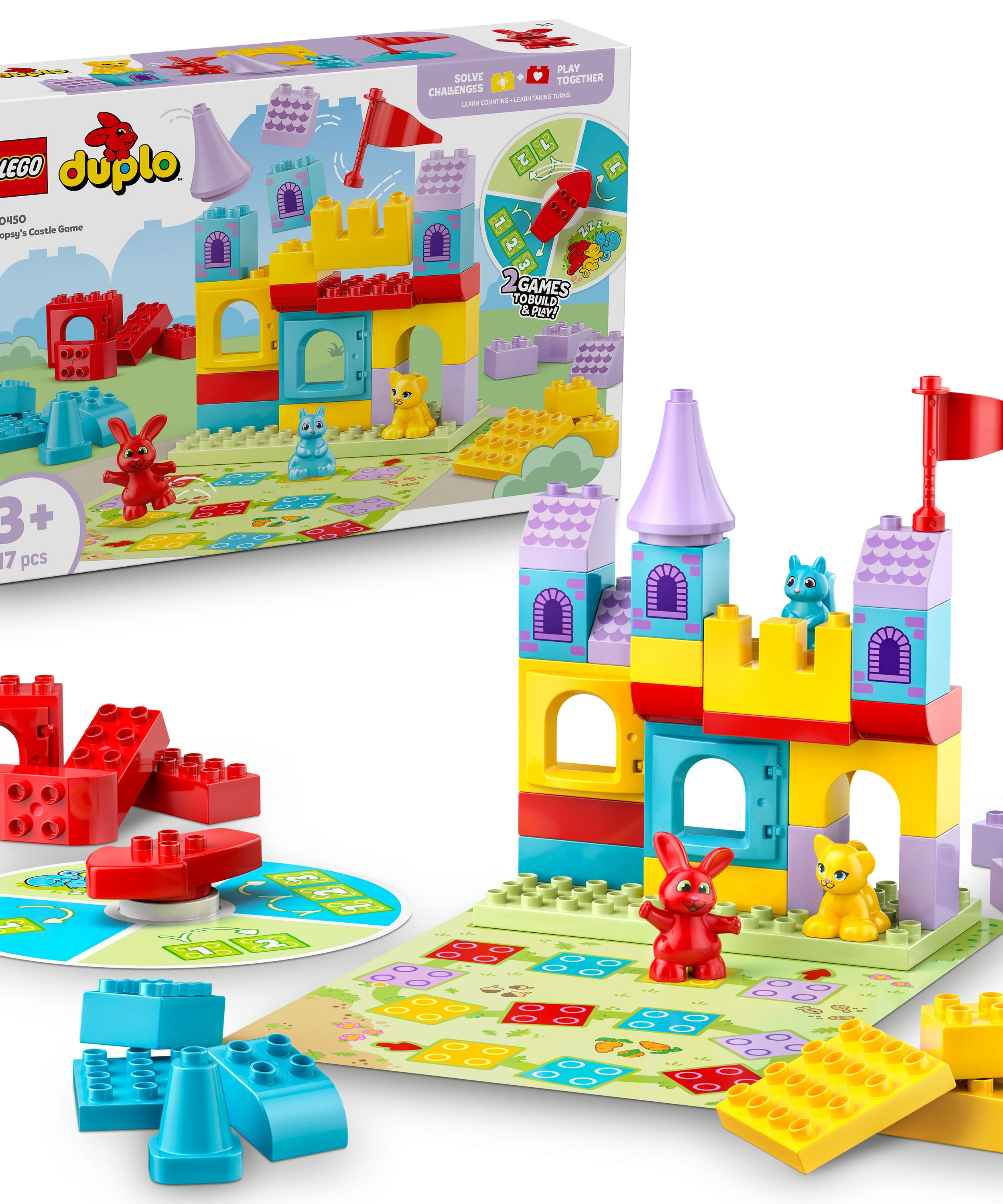 LEGO Duplo 10450 Hopsys Castle Game V29 for Unisex 3+ Interactive Castle Adventure Early Learning Building Set