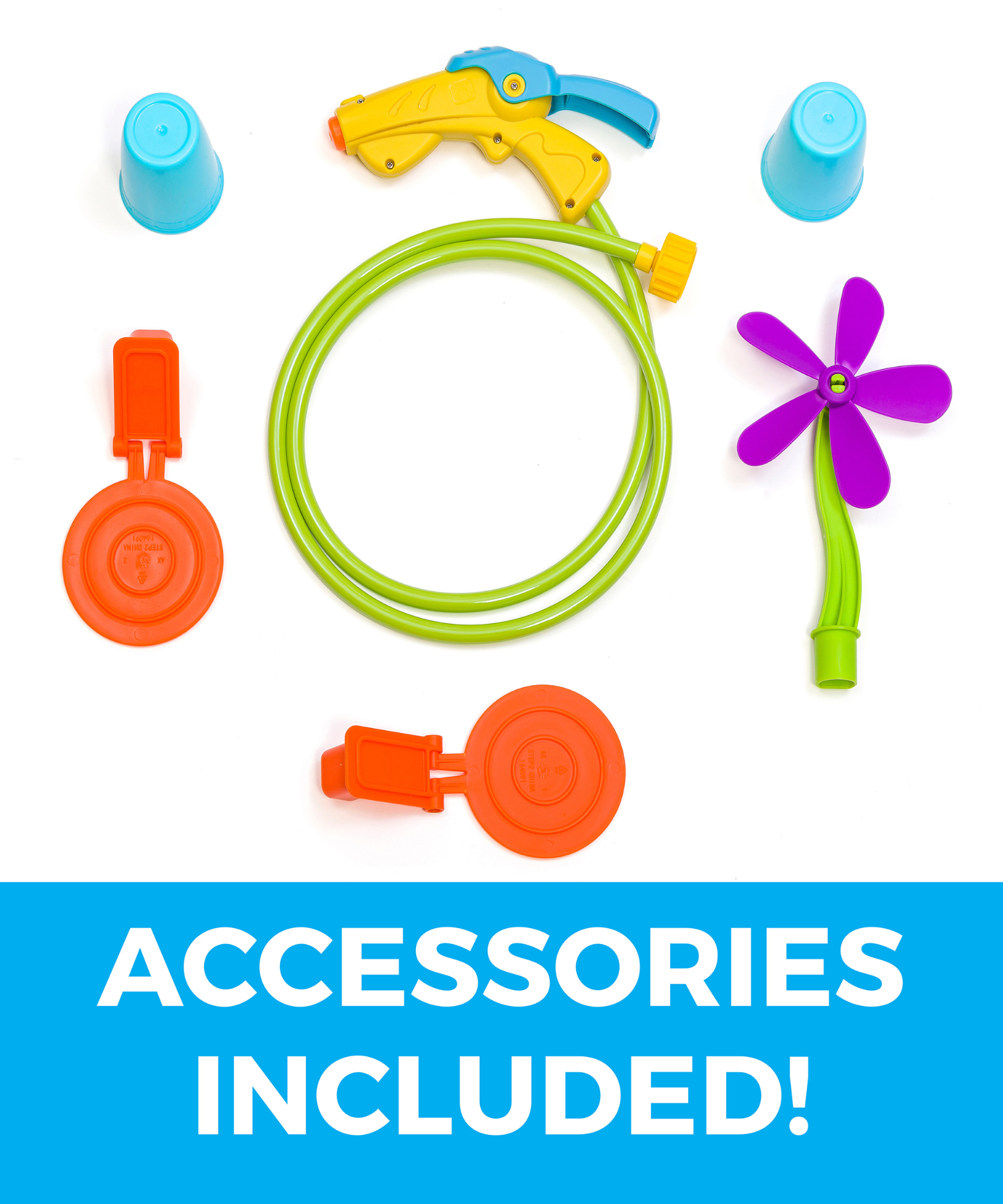 Step2 Waterpark Arcade, Outdoor Water and Sensory Playset, Activity Toy with 6 Piece Toy Accessories, Interactive Easy to Assemble Backyard Water Shooter Suitable for Kids both Boys and Girls Aged 3+