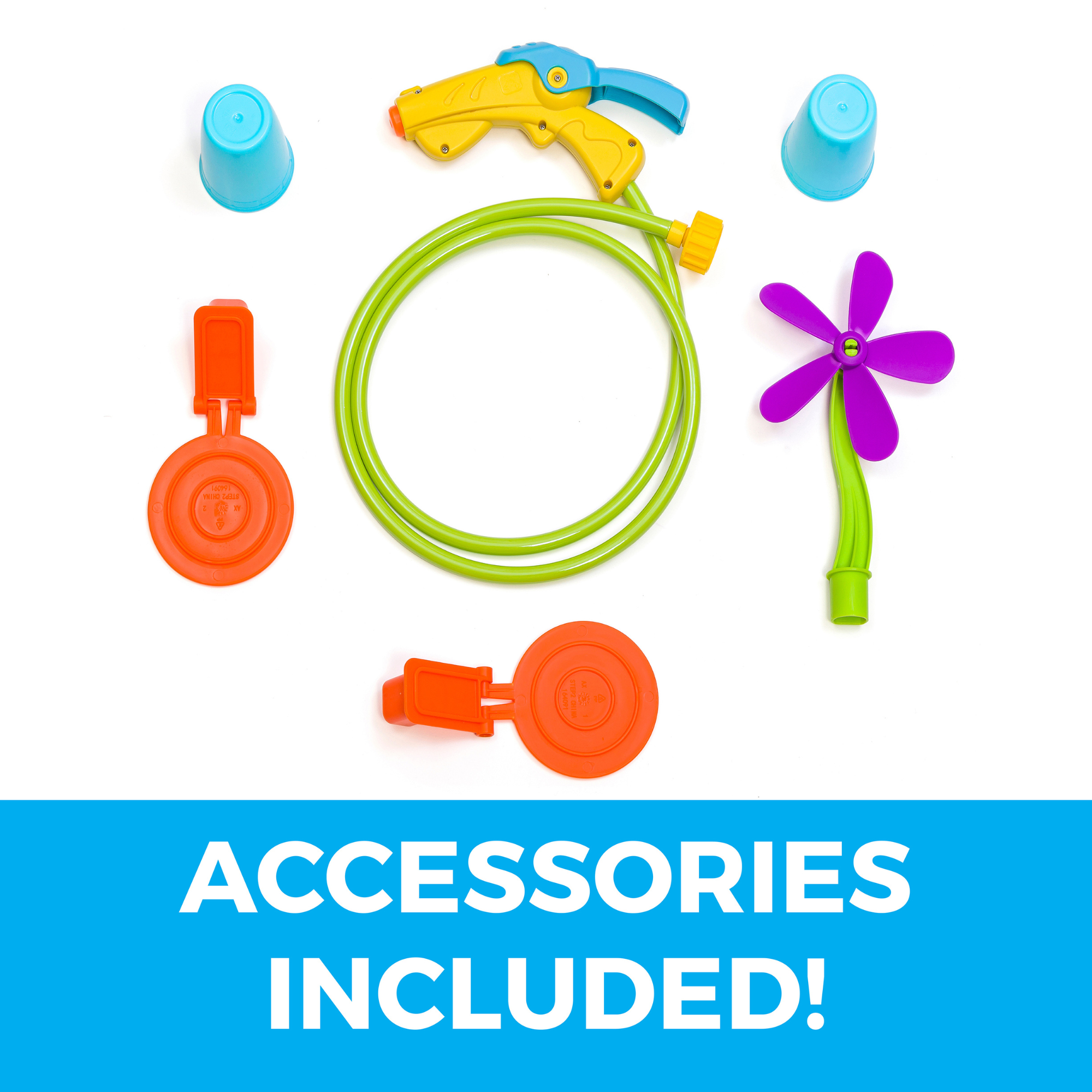 Step2 Waterpark Arcade, Outdoor Water and Sensory Playset, Activity Toy with 6 Piece Toy Accessories, Interactive Easy to Assemble Backyard Water Shooter Suitable for Kids both Boys and Girls Aged 3+