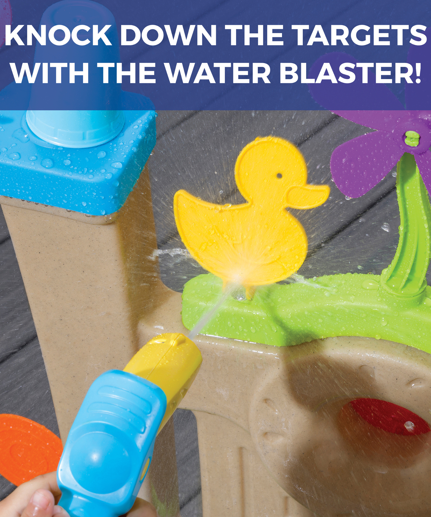 Step2 Waterpark Arcade, Outdoor Water and Sensory Playset, Activity Toy with 6 Piece Toy Accessories, Interactive Easy to Assemble Backyard Water Shooter Suitable for Kids both Boys and Girls Aged 3+