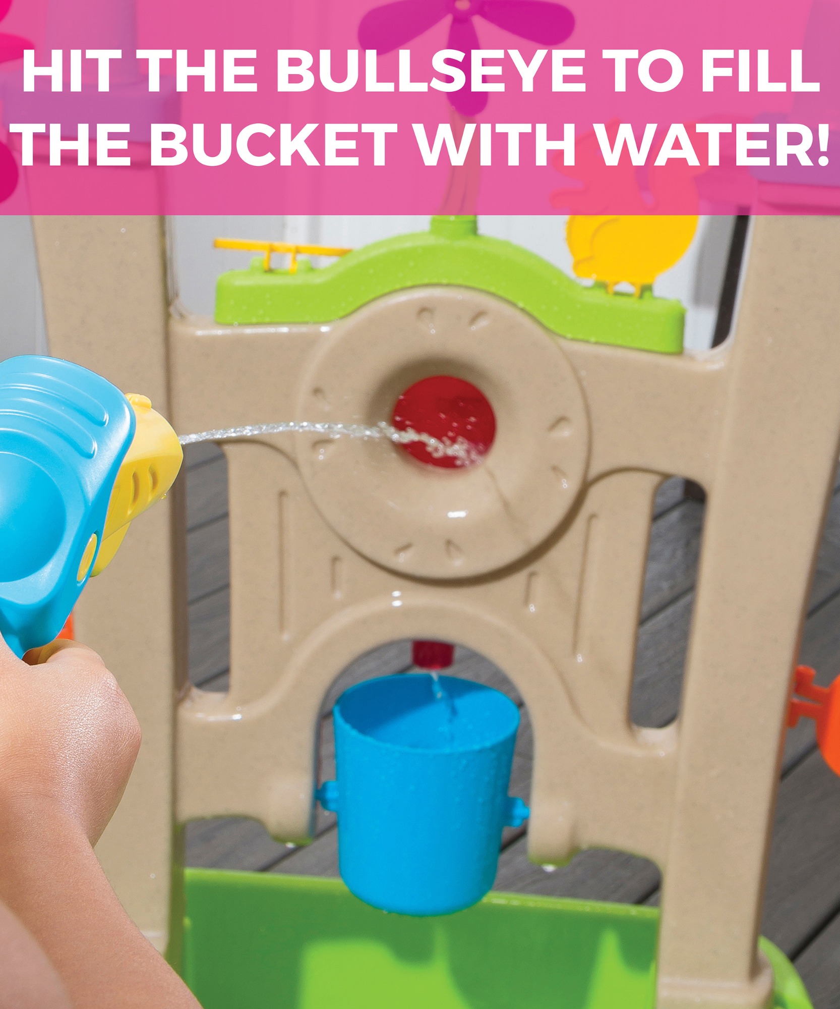 Step2 Waterpark Arcade, Outdoor Water and Sensory Playset, Activity Toy with 6 Piece Toy Accessories, Interactive Easy to Assemble Backyard Water Shooter Suitable for Kids both Boys and Girls Aged 3+