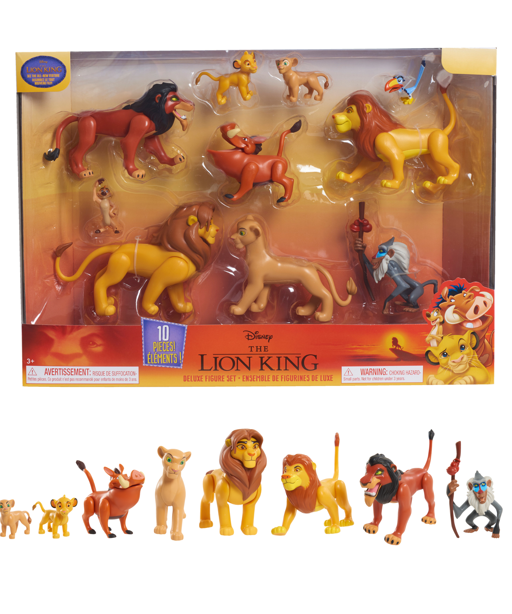 Disney The Lion King Deluxe Figure Set, 10 Piece Action Figures, Officially Licensed Kids Toy by Just Play, Suitable for Children both Boys and Girls Aged 3+