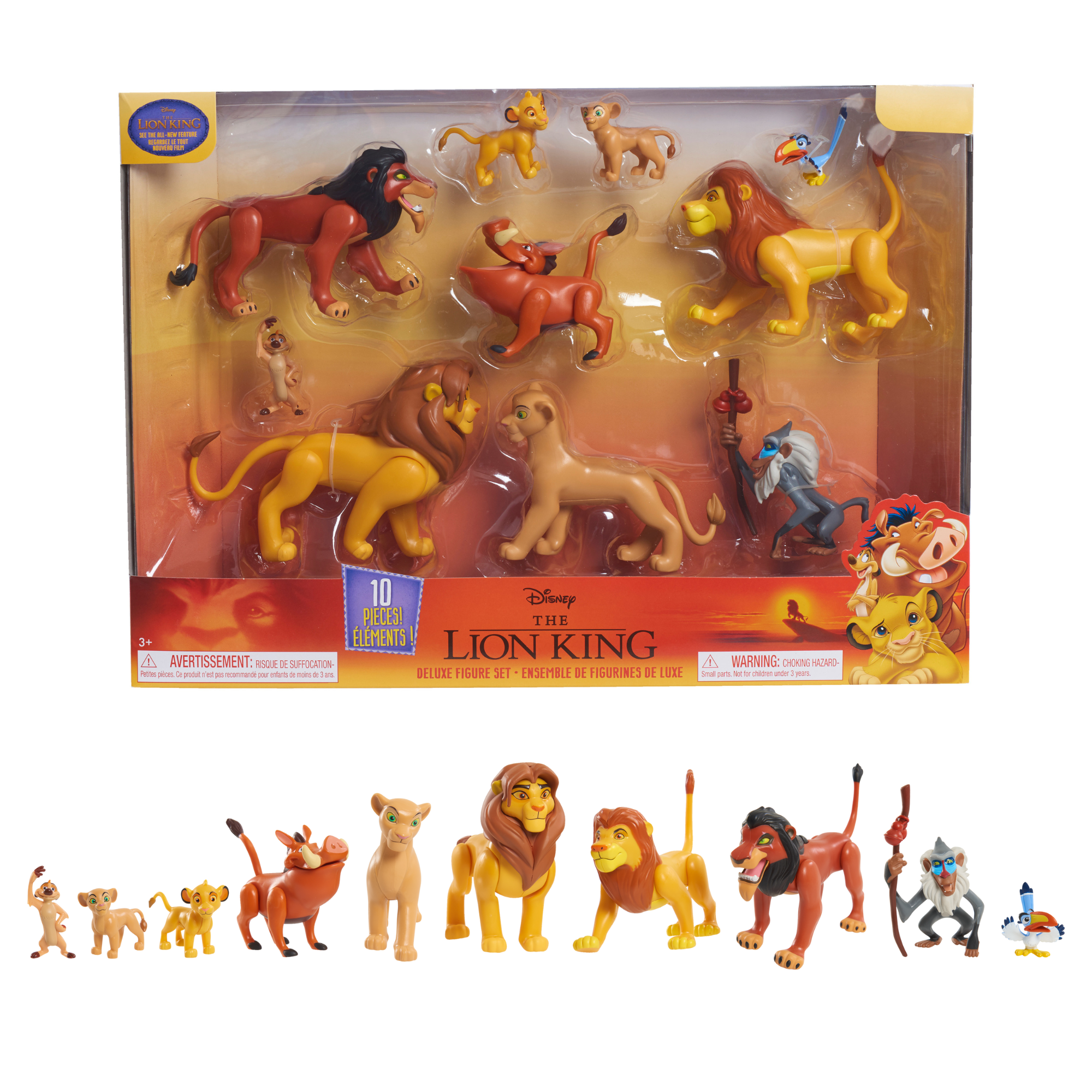 مجموعة شخصيات ديزني الأسد الملك الفاخرة، 10 قطع، لعبة أطفال مرخصة رسميًا من جاست بلاي، مناسبة للأطفال من الأولاد والبنات من سن 3 سنوات فما فوق