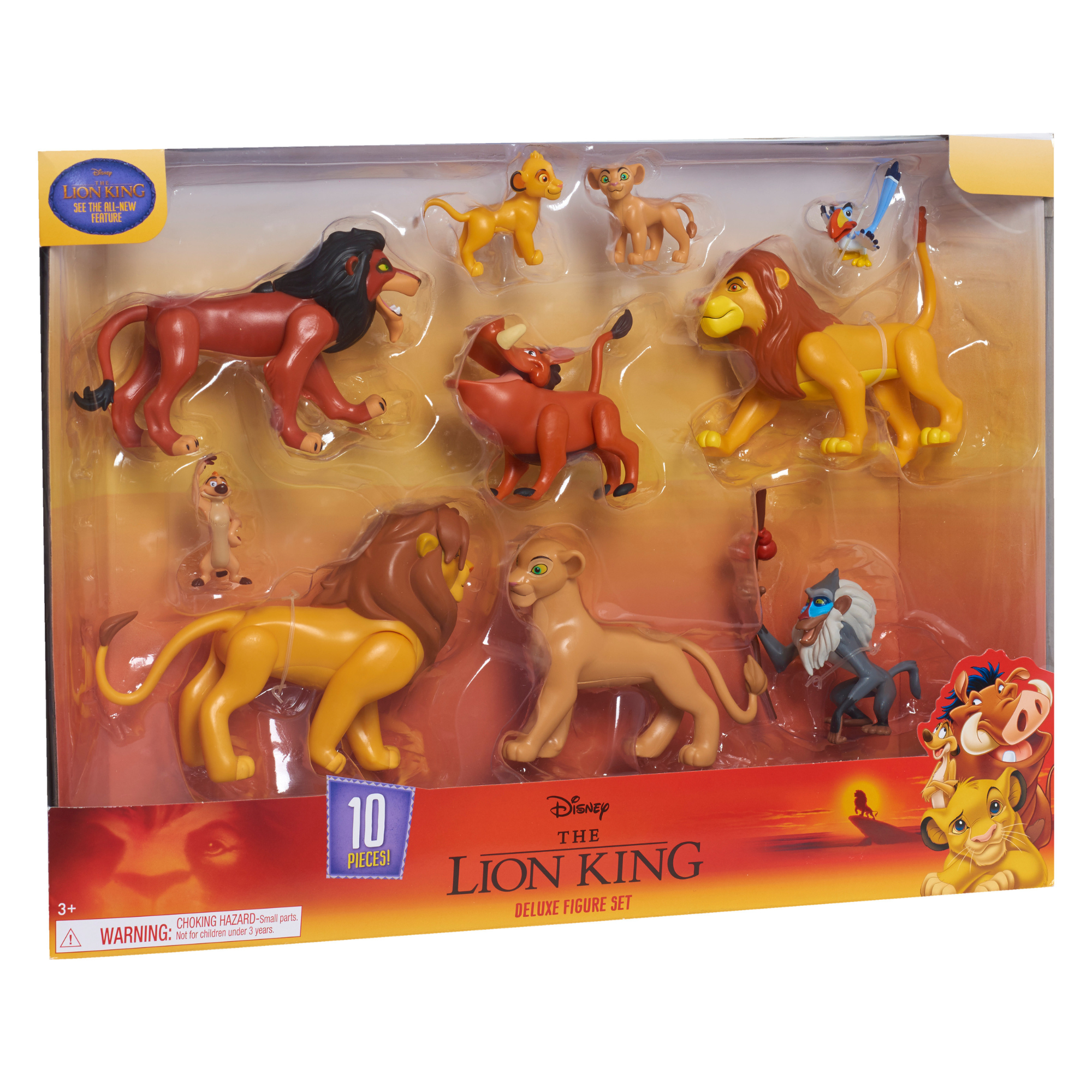 Disney The Lion King Deluxe Figure Set, 10 Piece Action Figures, Officially Licensed Kids Toy by Just Play, Suitable for Children both Boys and Girls Aged 3+