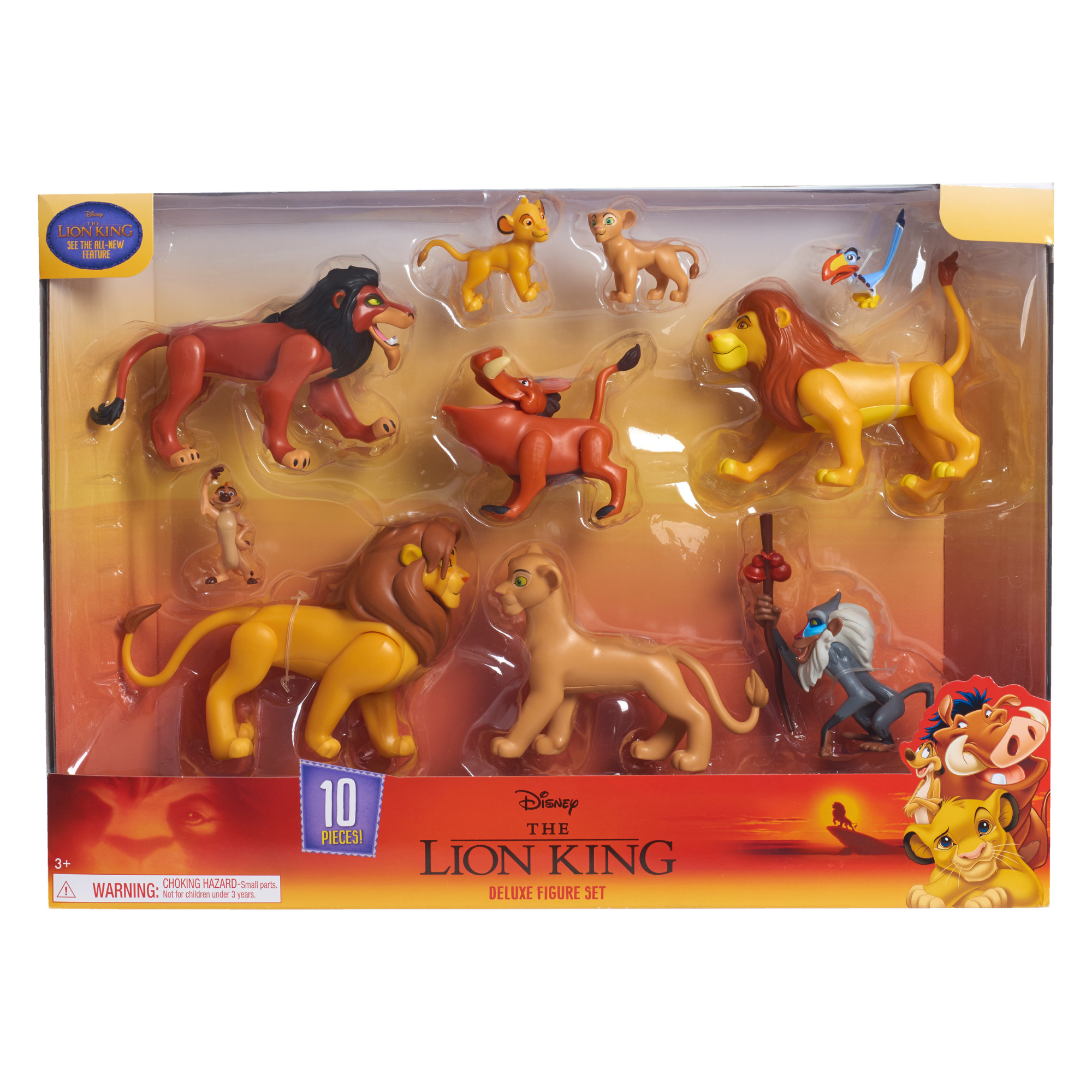 Disney The Lion King Deluxe Figure Set, 10 Piece Action Figures, Officially Licensed Kids Toy by Just Play, Suitable for Children both Boys and Girls Aged 3+