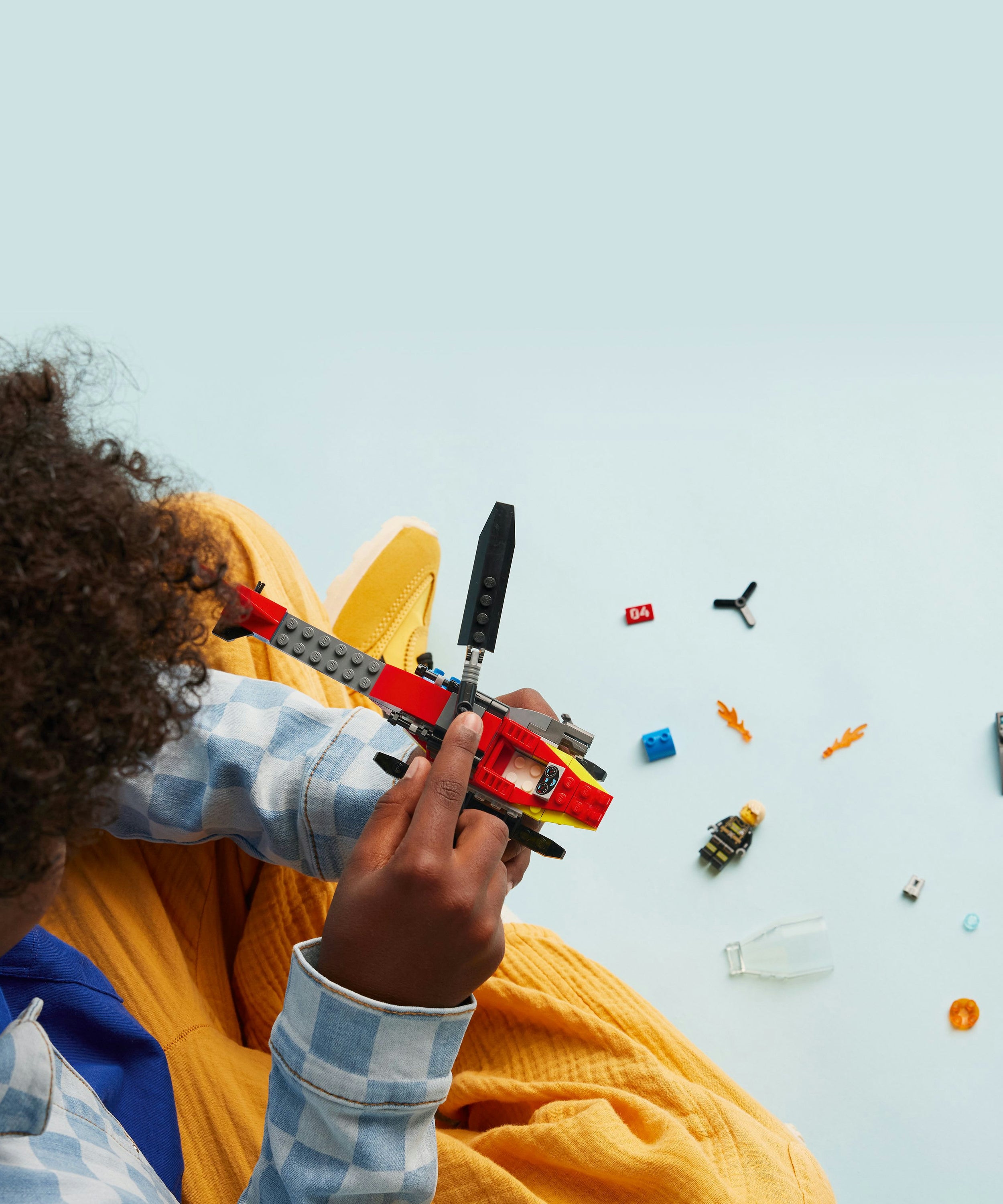 LEGO City Fire Rescue Helicopter Building Set, incl. Firefighter Pilot Minifigure, Vehicle Toy for 5+ Year Old Boys, Girls & Imaginative Play, 60411