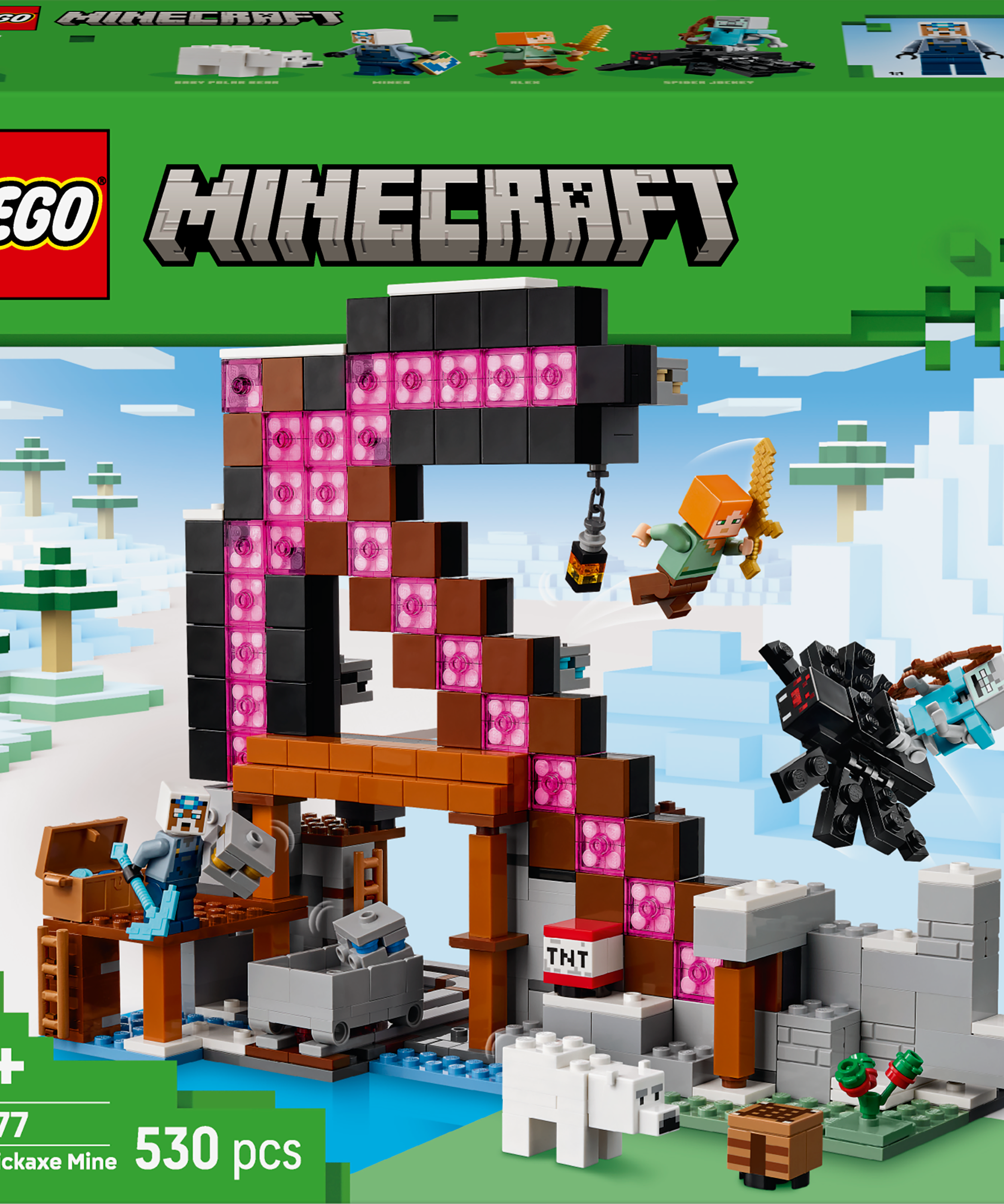 LEGO 21277 The Pickaxe Mine V29 Minecraft Building Set for Boys 8+ Creative Mining Adventure