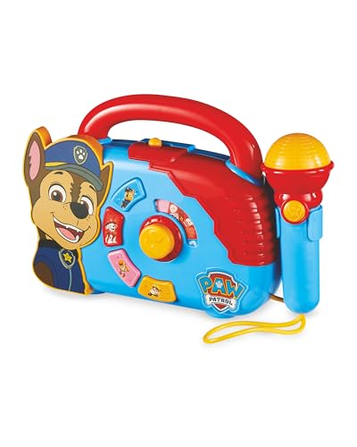 HTI Nickelodeon - Paw Patrol Boombox With Light & Working Microphone To Sing Along, Portable and Lightweight design for portability | Age Recommendation: Generally suitable for children aged 18 m+