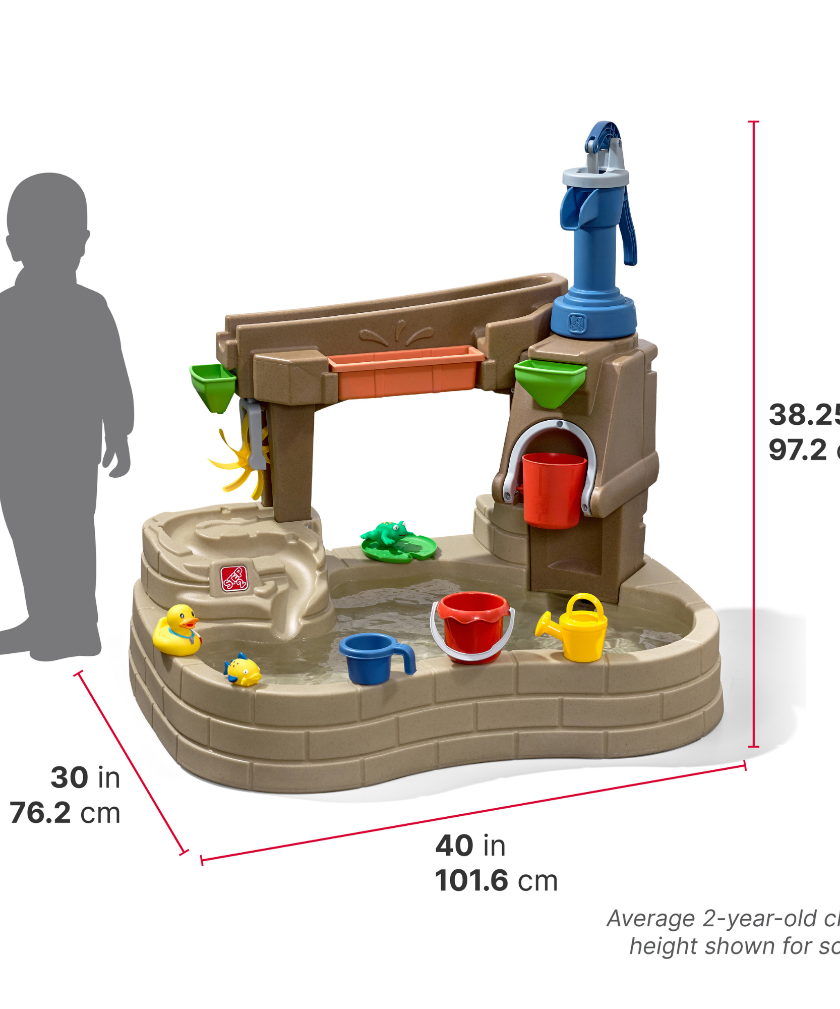 Step2 Pump & Splash Discovery Pond, Indoor and Outdoor Water Table and Sensory Playset Rain Shower Wall, 10 Piece Accessories Set, Backyard Activity Centre,  Suitable for Boys and Girls Aged 2+