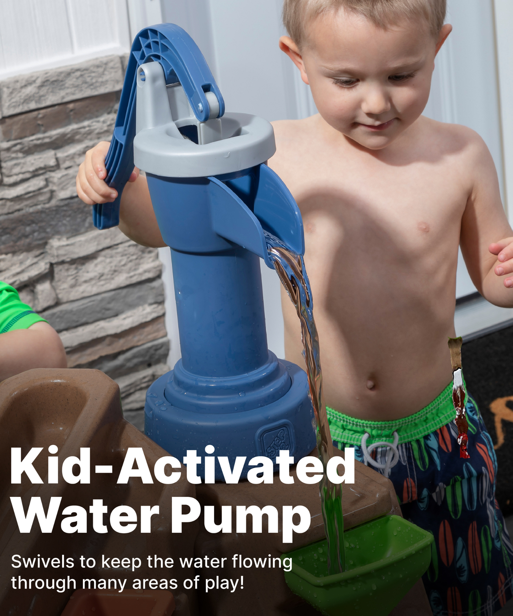 Step2 Pump & Splash Discovery Pond, Indoor and Outdoor Water Table and Sensory Playset Rain Shower Wall, 10 Piece Accessories Set, Backyard Activity Centre,  Suitable for Boys and Girls Aged 2+