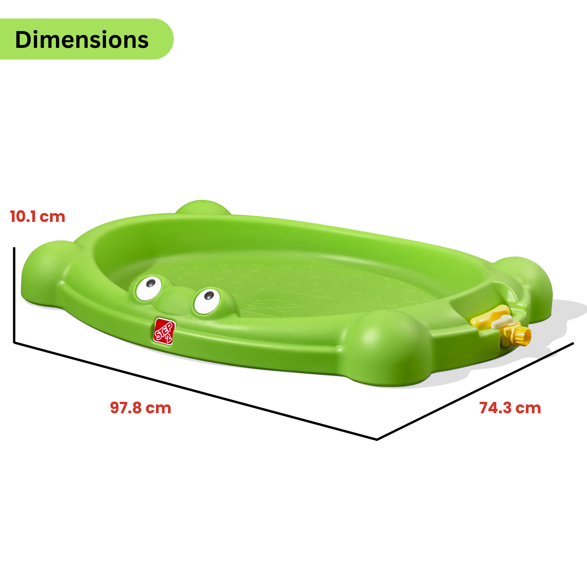 وسادة رش الماء من ستيب 2 مع رشاش ماء قابل للتعديل، سهلة التجميع، لعبة الفناء الخلفي الصيفية، وسادة مياه للحديقة الخارجية مناسبة للأطفال من الأولاد والبنات من سن 18 شهرًا فما فوق، باللون الأخضر