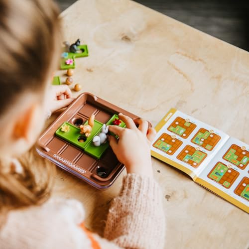 SmartGames Squirrels Go Nuts!, Fun IQ Brain Teaser Puzzle, Cognitive Development STEM Toy with 60+ Challenges, Travel Friendly Tabletop Educational Matching Puzzle Game, Suitable for Children Above 6+