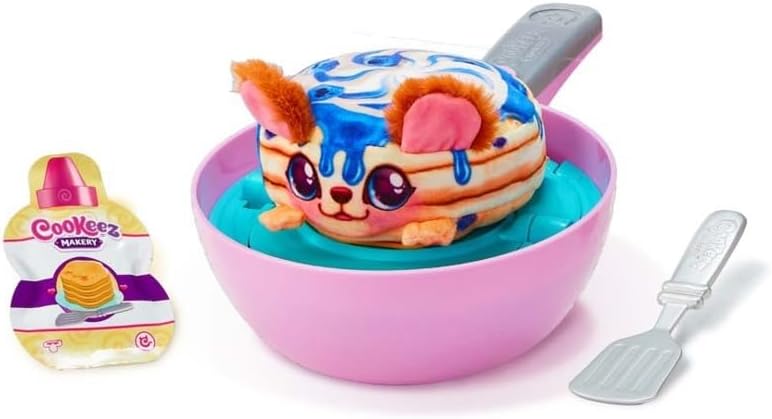 Cookeez Makery Pancake Treatz Interactive Plush Toy, Mix and Flip Surprise Pancake Plush, Scented Sound Plush Friend, Kids Creative Play Toy, 5 Years+