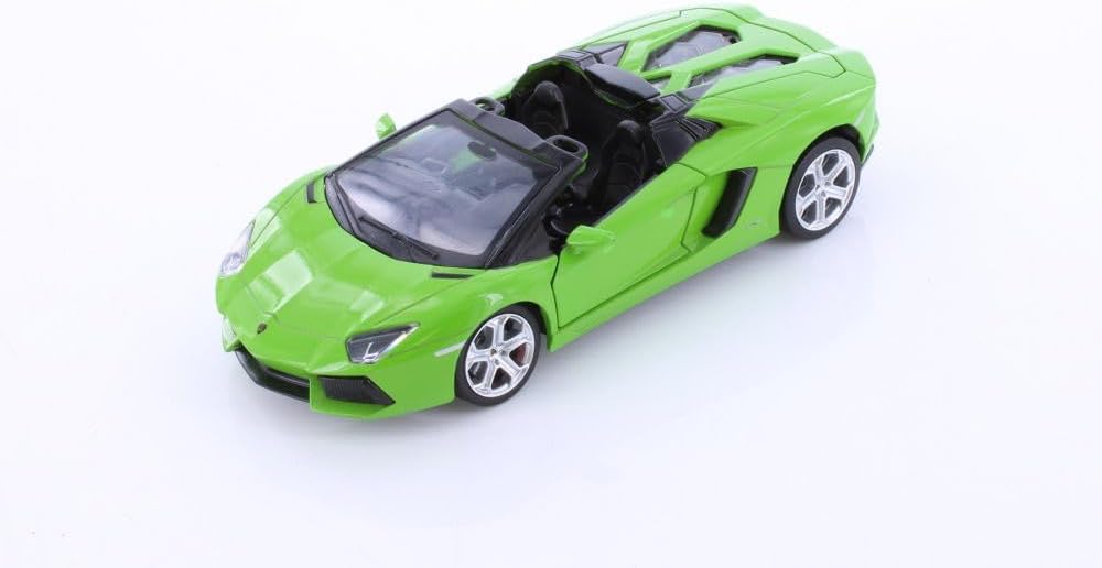 D-power Lamborghini Aventador Roadster Die-Cast Model Car – 1:32 Scale, Green, Pull-Back with Lights & Sounds, Ages 3+