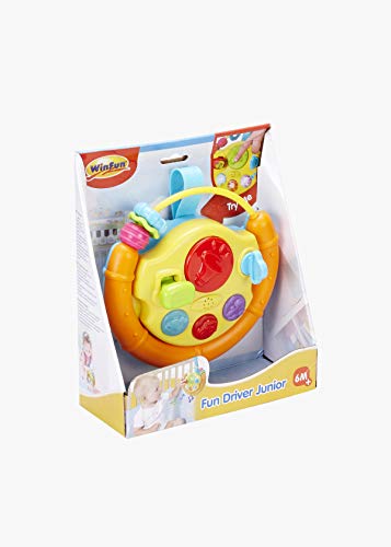Winfun Fun Driver Junior, Multicoloured, Interactive Toy with Flashing Lights & Sound Effects, Battery Operated, Ages 1+