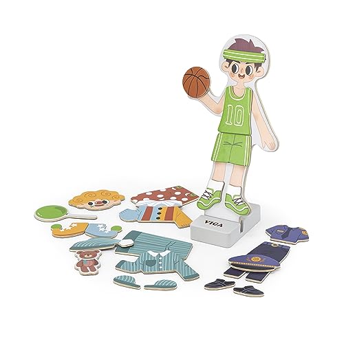 Viga Wooden Magnetic Puzzle Educational Dress Up - Boy