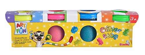 Simba Art & Fun Glitter Putty, 4 Colors, 4 x 140g Tins, Creative Soft Clay for Kids, Ages 3+