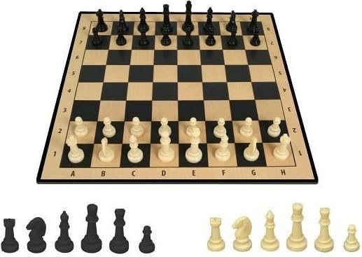 Merchant Ambassador Classic Chess Game Set, Wooden Strategy & Educational Board Game, White/Black, 6+ Years